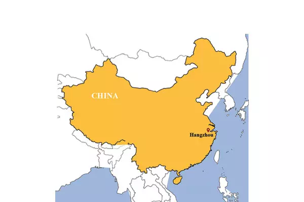 Carte de la Chine montrant ou est Huangzou